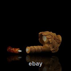 XL ERDOGAN EGE Indian Chief Pipe Block Meerschaum-handmade NEW W CASE#575