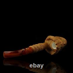XL ERDOGAN EGE Indian Chief Pipe Block Meerschaum-handmade NEW W CASE#575