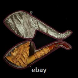 XL ERDOGAN EGE Indian Chief Pipe Block Meerschaum-handmade NEW W CASE#575