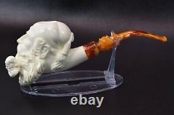 XL Erdogan Ege Dunhill Head Pipe New Block Meerschaum Handmade W Case#1186