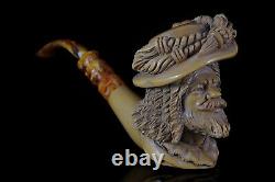 XL KENAN Cavalier figure Pipe Handmade Block Meerschaum-NEW W CASE#1530
