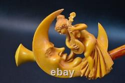 XL Moon&nude Lady Pipe S Yanik By New Block Meerschaum Handmade W Case#1286