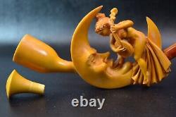 XL Moon&nude Lady Pipe S Yanik By New Block Meerschaum Handmade W Case#1286