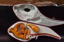 XL Moon&nude Lady Pipe S Yanik By New Block Meerschaum Handmade W Case#1286