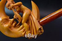 XL Moon&nude Lady Pipe S Yanik By New Block Meerschaum Handmade W Case-Stand1188