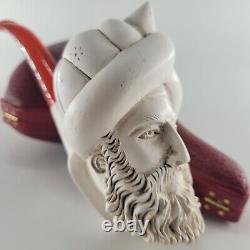 XL Portrait Meerschaum Pipe hancarved block meerschaum by CPW Pipes #6573