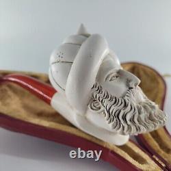 XL Portrait Meerschaum Pipe hancarved block meerschaum by CPW Pipes #6573