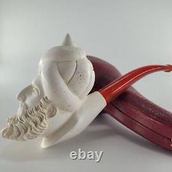 XL Portrait Meerschaum Pipe hancarved block meerschaum by CPW Pipes #6573