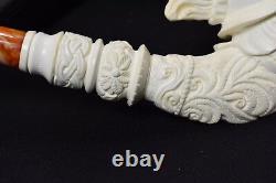 XL Roman Warrior Pipe Block Meerschaum-NEW W CASE#365