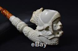 XL Roman Warrior Pipe Block Meerschaum-NEW W CASE#648