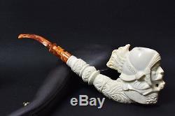 XL Roman Warrior Pipe Block Meerschaum-NEW W CASE#648