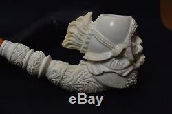 XL Roman Warrior Pipe Block Meerschaum-NEW W CASE#648