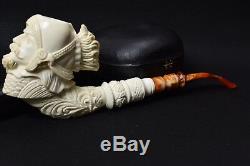 XL Roman Warrior Pipe Block Meerschaum-NEW W CASE#648