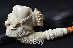 XL Roman Warrior Pipe Block Meerschaum-NEW W CASE#648