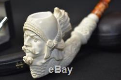XL Roman Warrior Pipe Block Meerschaum-NEW W CASE#648