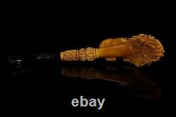 XL SIZE Dunhill Head PIPE-BLOCK MEERSCHAUM-NEW-HANDCARVED- W Case&stand #1186