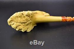 XL SIZE Dunhill Head PIPE-BLOCK MEERSCHAUM-NEW-HANDCARVED- W Case&stand #949