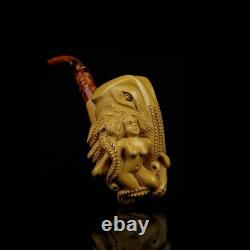 XL SIZE OCTOPUS & Lady Pipe By ALI New-block Meerschaum Handmade With Case#16