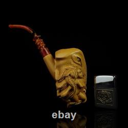 XL SIZE OCTOPUS & Lady Pipe By ALI New-block Meerschaum Handmade With Case#16