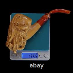 XL SIZE OCTOPUS & Lady Pipe By ALI New-block Meerschaum Handmade With Case#16