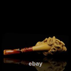 XL SIZE OCTOPUS & Lady Pipe By ALI New-block Meerschaum Handmade With Case#16