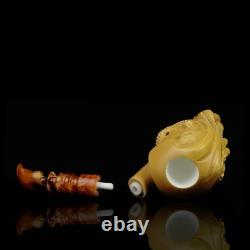 XL SIZE OCTOPUS & Lady Pipe By ALI New-block Meerschaum Handmade With Case#16