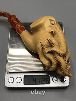 XL SIZE OCTOPUS Pipe By ALI New-block Meerschaum Handmade With Case#57