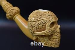 XL SUGAR Skull Pipe By Kenan-new-block Meerschaum Handmade W Case&Tamper#1270