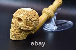 XL SUGAR Skull Pipe By Kenan-new-block Meerschaum Handmade W Case&Tamper#1270