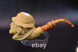 XL Size Baglan Witch Figure Pipe Block Meerschaum-NEW Hand an W CASE#1027