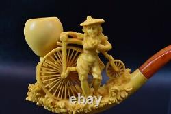 XL Size Bicycle Pipe BY SADIK YANIK Block Meerschaum-NEW W CASE#680