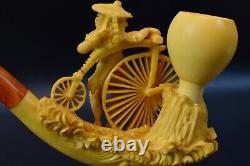 XL Size Bicycle Pipe BY SADIK YANIK Block Meerschaum-NEW W CASE#680