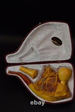 XL Size Bicycle Pipe BY SADIK YANIK Block Meerschaum-NEW W CASE#680