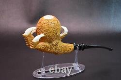 XL Size Claw Holds Skull Pipe BY ALI Block Meerschaum-Handmade NEW W CASE#433