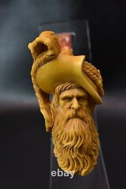 XL Size KENAN Cavalier figure Pipe Block Meerschaum-NEW W CASE#468