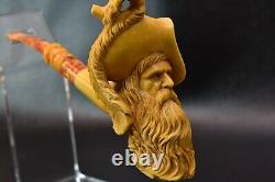 XL Size KENAN Cavalier figure Pipe Block Meerschaum-NEW W CASE#468