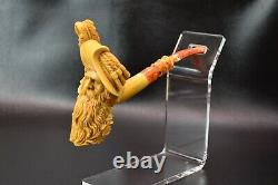 XL Size KENAN Cavalier figure Pipe Block Meerschaum-NEW W CASE#468