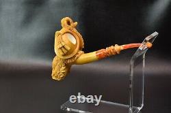 XL Size KENAN Cavalier figure Pipe Block Meerschaum-NEW W CASE#468