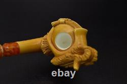 XL Size KENAN Cavalier figure Pipe Block Meerschaum-NEW W CASE#468