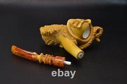 XL Size KENAN Cavalier figure Pipe Block Meerschaum-NEW W CASE#468