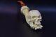 Xl Size Skull Pipe W Skeleton Hand Sadik Yanik Block Meerschaum-new W Case#1154
