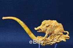 XL Wild Boar Pipe BY SADIK YANIK Block Meerschaum-NEW W CASE#742