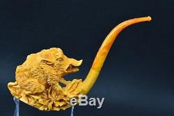 XL Wild Boar Pipe BY SADIK YANIK Block Meerschaum-NEW W CASE#742