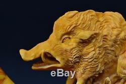 XL Wild Boar Pipe BY SADIK YANIK Block Meerschaum-NEW W CASE#742