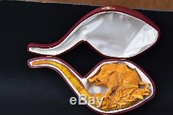 XL Wild Boar Pipe BY SADIK YANIK Block Meerschaum-NEW W CASE#742