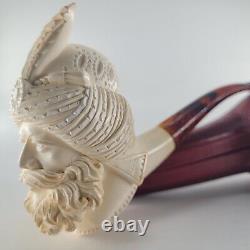 XLarge Barbarossa Meerschaum Pipe hancarved block meerschaum by CPW Pipes #4373