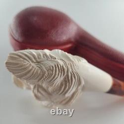 XLarge Lion Meerschaum Pipe hancarved block meerschaum by CPW Pipes #2873