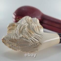 XLarge Lion Meerschaum Pipe hancarved block meerschaum by CPW Pipes #3073