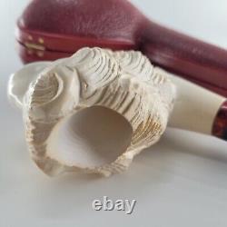 XLarge Lion Meerschaum Pipe hancarved block meerschaum by CPW Pipes #3073