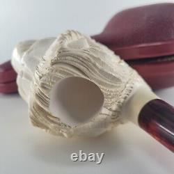 XLarge Lion Meerschaum Pipe hancarved block meerschaum by CPW Pipes #4273